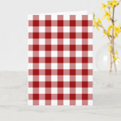 Red and White Gingham Pattern Karte (Gelbe Blume)