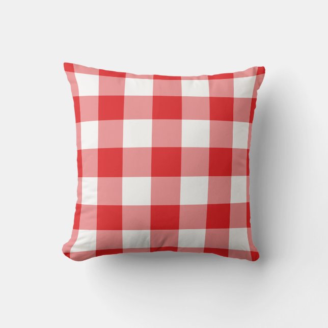 Red and White Gingham Pattern Kissen (Vorderseite)