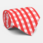 Red and White Gingham Pattern Krawatte (Gerollt)