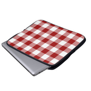 Red and White Gingham Pattern Laptopschutzhülle