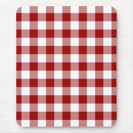 Red and White Gingham Pattern Mousepad (Vorne)