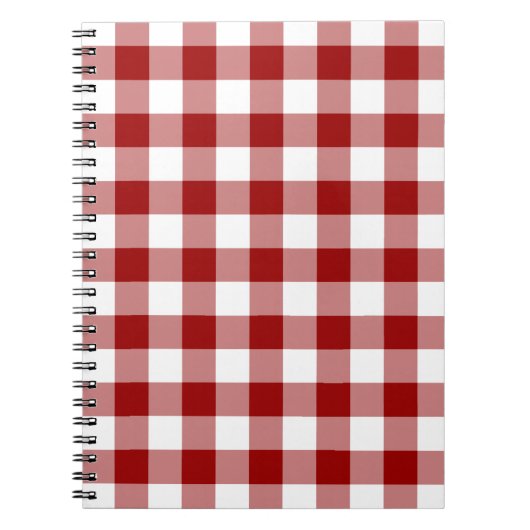 Red and White Gingham Pattern Notizblock (Vorderseite)