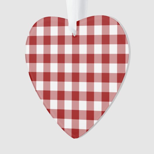 Red and White Gingham Pattern Ornament (Vorderseite)