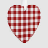 Red and White Gingham Pattern Ornament (Vorderseite)