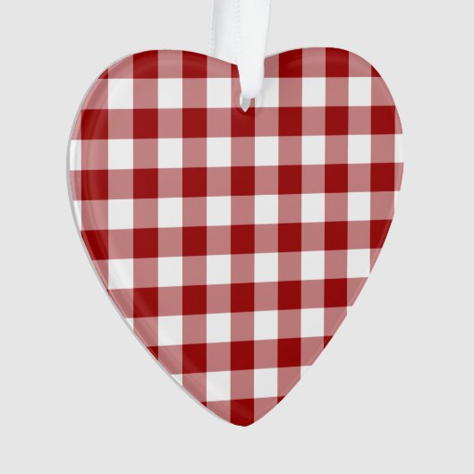 Red and White Gingham Pattern Ornament (Vorderseite)