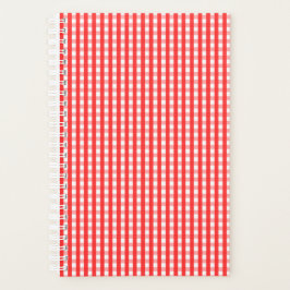 Red and White Gingham Pattern Planer