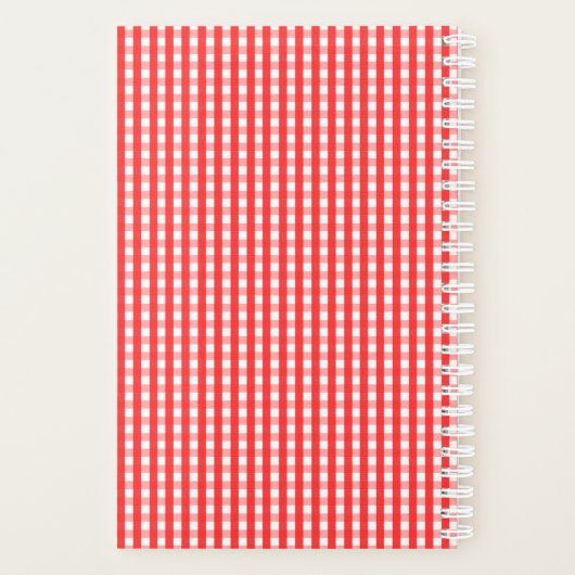 Red and White Gingham Pattern Planer (Rückseite)