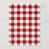 Red and White Gingham Pattern Postkarte (Vorderseite)