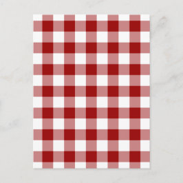 Red and White Gingham Pattern Postkarte