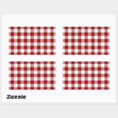 Red and White Gingham Pattern Rechteckiger Aufkleber (Blatt)