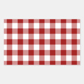 Red and White Gingham Pattern Rechteckiger Aufkleber (Vorderseite)