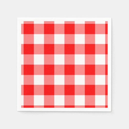 Red and White Gingham Pattern Serviette (Vorderseite)