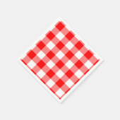 Red and White Gingham Pattern Serviette (Ecke)