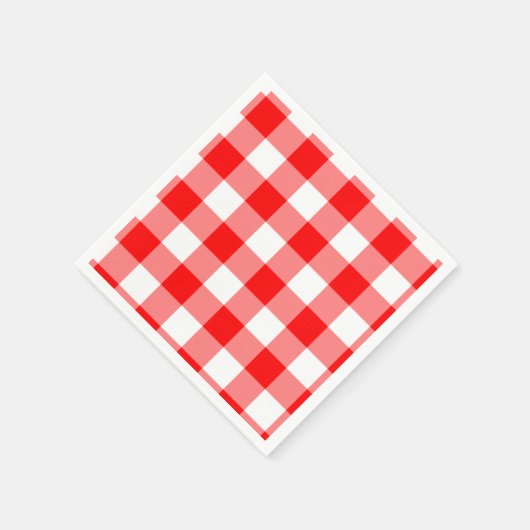 Red and White Gingham Pattern Serviette (Ecke)