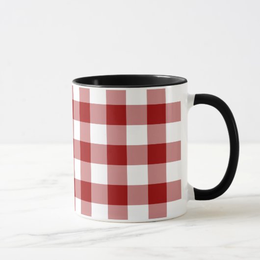 Red and White Gingham Pattern Tasse (Rechts)