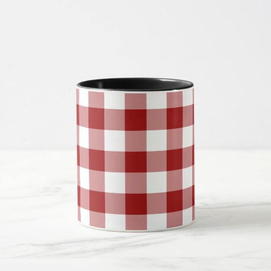 Red and White Gingham Pattern Tasse (Zentrum)