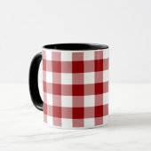 Red and White Gingham Pattern Tasse (Vorderseite Links)