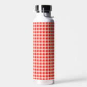 Red and White Gingham Quilt Pattern Trinkflasche (Links)