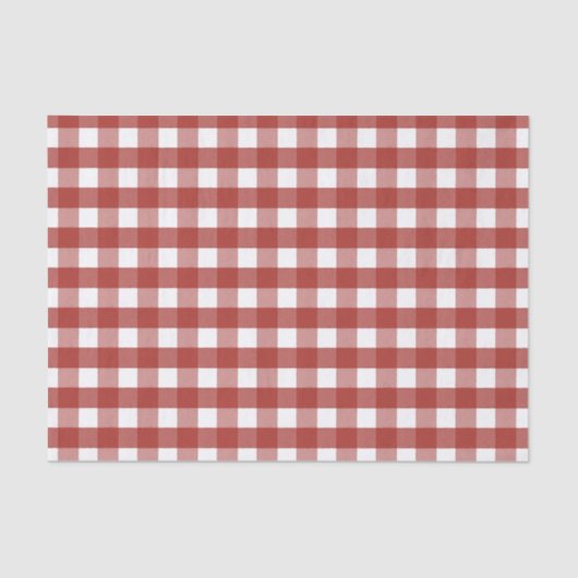 Red and White Gingham Tissue Paper Seidenpapier (Vorderseite)