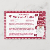 Red and White Gnome Lefse Recicard Begleitkarte (Vorderseite)