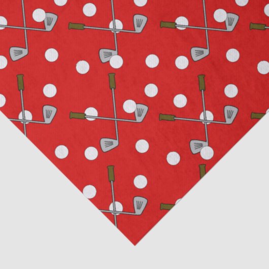 Red And White Golf Balls And Clubs Seidenpapier (Detail)