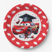 Red And White Graduation Kindergarten  Pappteller (Vorderseite)