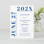 Red and White Graduation Party Einladung (Stehend Vorderseite)