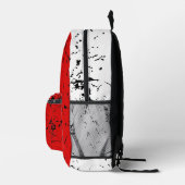 Red and White Grunge-style Bedruckter Rucksack (Rechts)