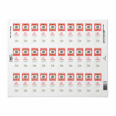 Red and White Happy Holiday Return Address Label (Vorne)