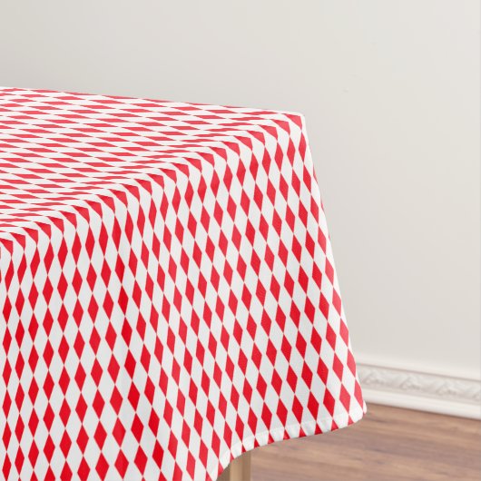 Red and White Harlequin Pattern Tischdecke (Beispiel)