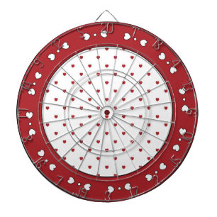 Red and White Heart Dart Board Dartscheibe