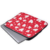 Red and White Heart Pattern | Cute Valentine Love  Laptopschutzhülle (Vorne Knopf)