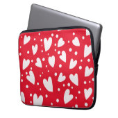 Red and White Heart Pattern | Cute Valentine Love  Laptopschutzhülle (Vorderseite Links)