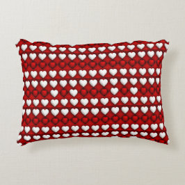 Red And White Heart Pattern Dekokissen
