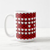 Red And White Heart Pattern Kaffeetasse (Links)