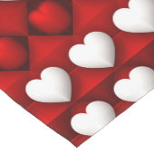 Red And White Heart Pattern Kurzer Tischläufer (Ecke)
