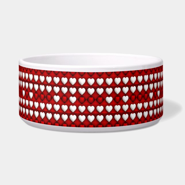 Red And White Heart Pattern Napf (Vorderseite)