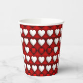 Red And White Heart Pattern Pappbecher (Links)