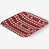 Red And White Heart Pattern Pappteller (Gewinkelt)