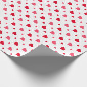 Red and white Heart Valentine’s Day  Geschenkpapier (Ecke)
