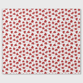 Red and White Hearts pattern Geschenkpapier (Flach)