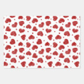 Red and White Hearts pattern Geschenkpapier Set (Vorderseite 3)