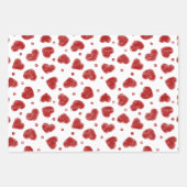 Red and White Hearts pattern Geschenkpapier Set (Vorderseite)