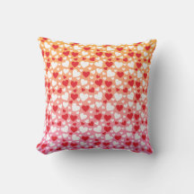 Red and White Hearts Pattern Throw Pillow