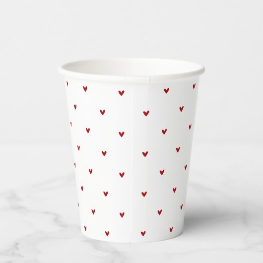 Red and White Hearts Pattern Valentine's Day Pappbecher (Rechts)