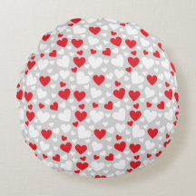 Red and White Hearts Throw Pillow