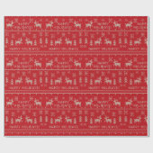 Red and White Holiday Ugly Sweater Geschenkpapier (Flach)