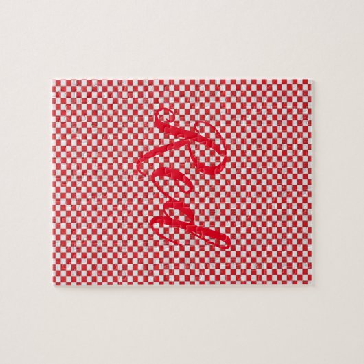 Red and White Jigsaw Puzzle (Horizontal)