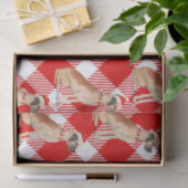Red and White Kariert Great Dane Weihnachten Seidenpapier (Geschenk)