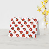 Red and White Ladybug Note Cards Karte (Gelbe Blume)